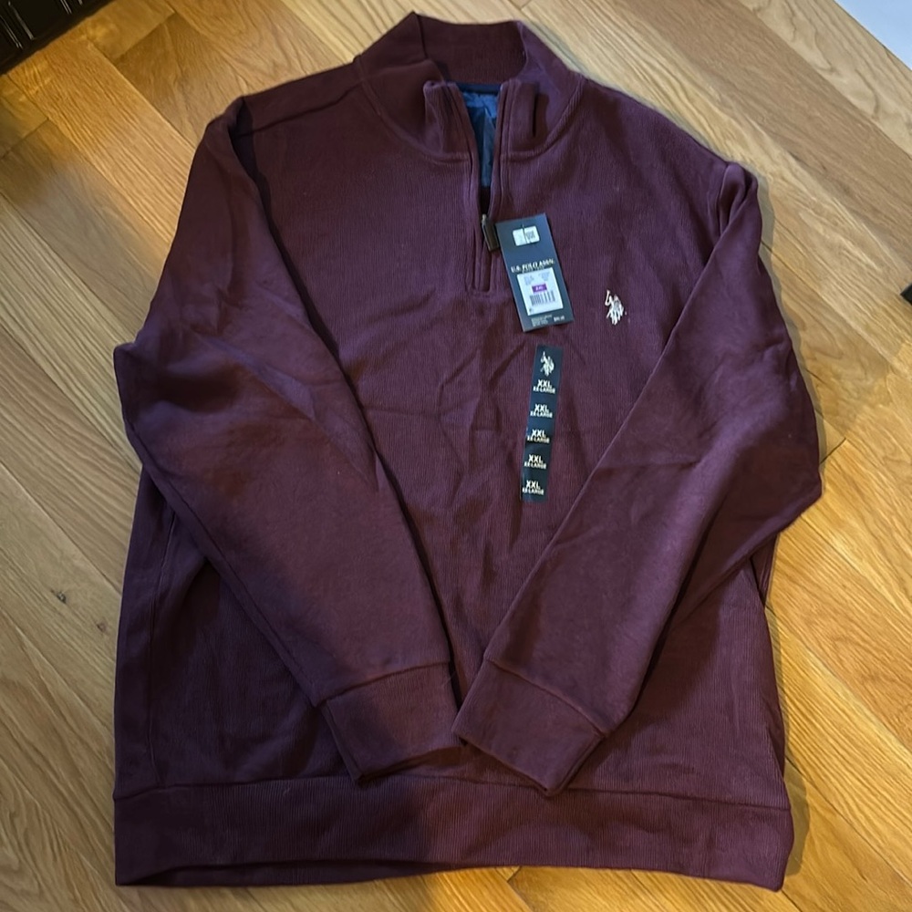U.S Polo Assn Quarter Zip Up Crewneck Sweater
